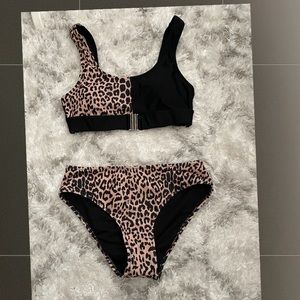Leopard print high waist bikini